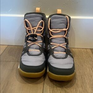 Sorel Gray and Pink High-Top Sneakers